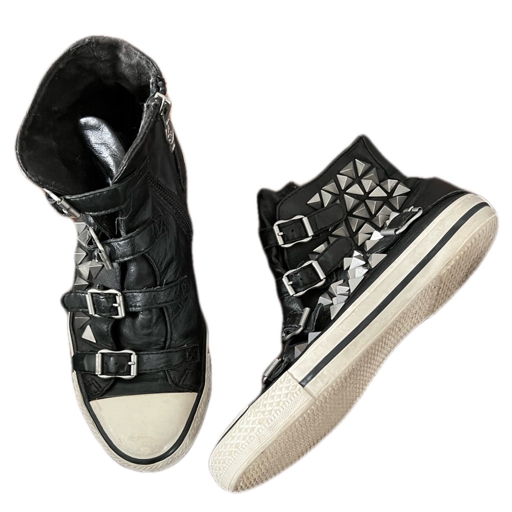 ASH DISTRESSED STUD HIGH TOP SNEAKERS